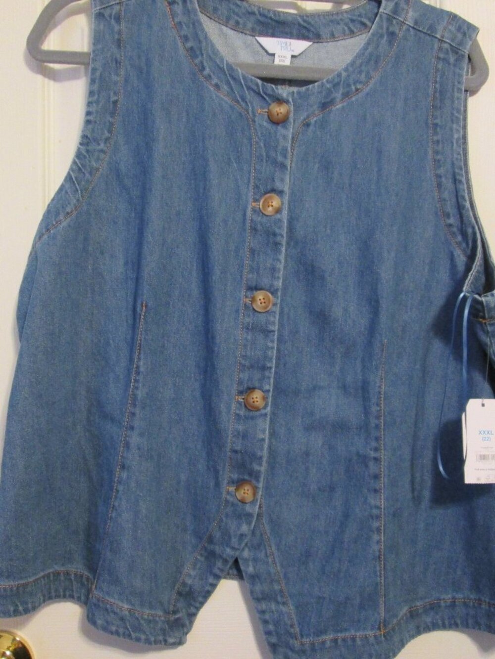 NWT Time & Tru Denim Vest (Waistcoat Style) Size XXXL (22)
